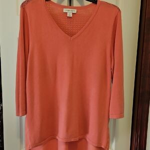 Christopher & Banks V-Neck Coral Tunic